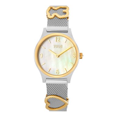RELOJ ACERO IP DORADO ESFERA NACAR CORRE