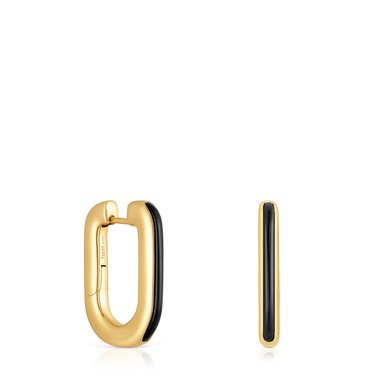 ARETE CRIOLLAS PLATA 1ªLEY BAÑO ORO 22MM ONIX