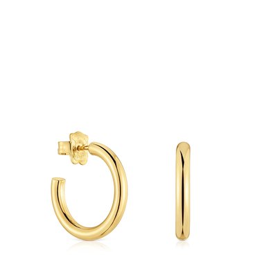 ARETE CRIOLLA PLATA 1ªLEY BAÑO ORO LISA 20MM