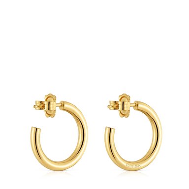 ARETE CRIOLLA PLATA 1ªLEY BAÑO ORO LISA 20MM - 3