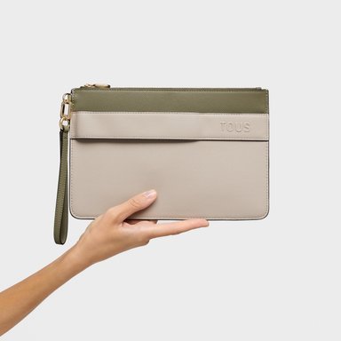 BOLSO CLUTCH AUDREE SAFFIANO TOPO-VERDE OLIV