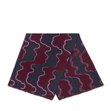 BUFANDA 180X67 T BEARS WAVES JCQ. GRIS OSC-BURDE