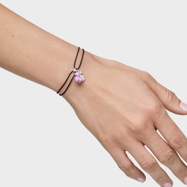 PULSERA PLATA CERAMICA LILA CORDON PL - 7