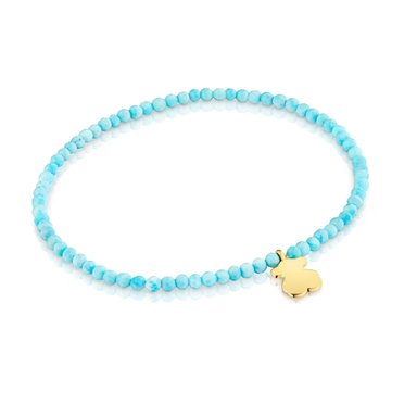PULSERA MAGNESITA AZUL PLATA1ªLEY BAÑO OSO TOUS MOTIVOS
