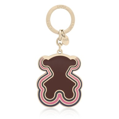 LLAVERO TOUS BEAR WAVES MARRÓN DORADO