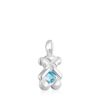 COLGANTE PLATA 1ªLEY TOPACIO AZUL OSO - 2