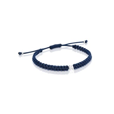 PULSERA CORDON AZUL MARINO PLATA OSO TOUS MOTIVOS - 1