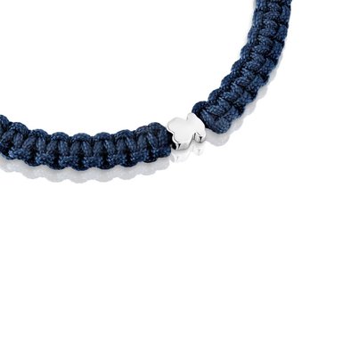 PULSERA CORDON AZUL MARINO PLATA OSO TOUS MOTIVOS - 3