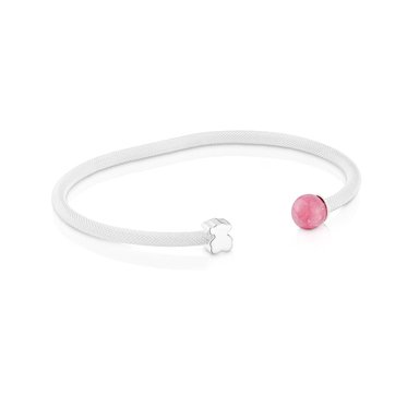 PULSERA PLATA OSO 6MM RODONITA ICON MESH