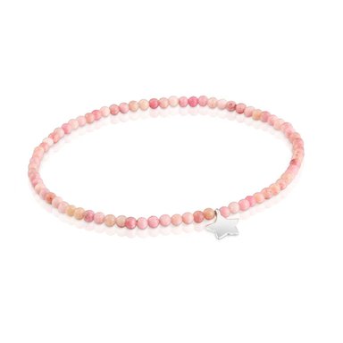 PULSERA RODONITA PLATA ESTRELLA TOUS MOTIVOS