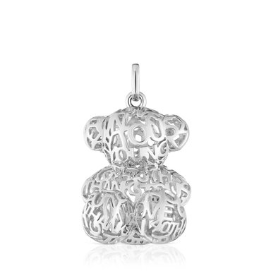 COLGANTE PLATA 1ªLEY OSO CALADO 26MM