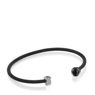 ESCLAVA ACERO IP NG PLATA OJO HALCON GEMA