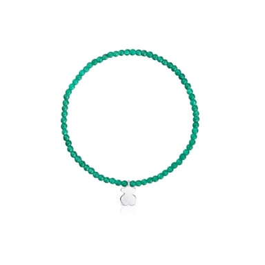 PULSERA CUARCITA VERDE PLATA OSO TOUS MOTIVOS - 2