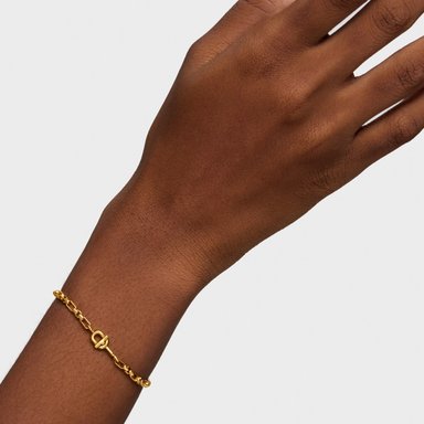 PULSERA PLATA 1ªLEY BAÑO ORO 17,5CM - 5