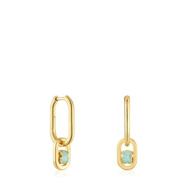 ARETES DE PLATA BAÑO 25MM AMAZONITA