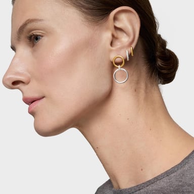 ARETES DE ARO TOUS STRAIGHT 1ERA LEY BICOLOR - 5