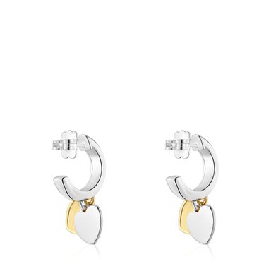 ARETES ARO DE PLATA BAÑO 28 MM BICOLOR - 3