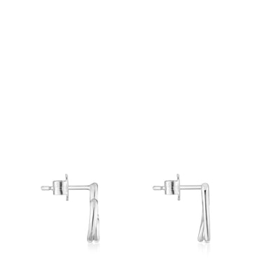 ARETES FLECHAZO SILUETA DE PLATA CORAZON - 2