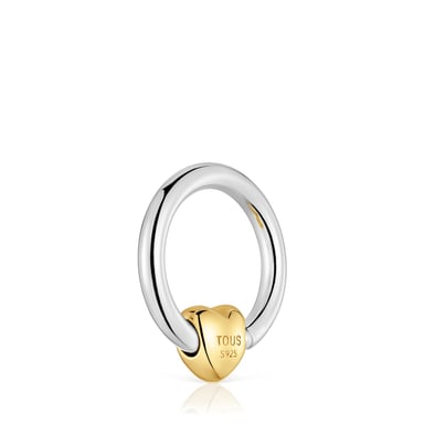 DIJE COLGANTE PLATA BAÑO CORAZON BICOLOR - 3