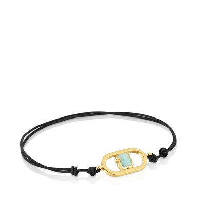 PULSERA POLIESTER CAMILLE PLATA BAÑO GEMA