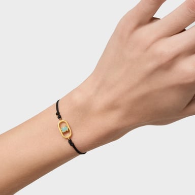 PULSERA POLIESTER CAMILLE PLATA BAÑO GEMA - 6