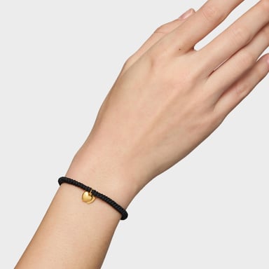 PULSERA POLIESTER DOBLE CORAZON ORO - 5