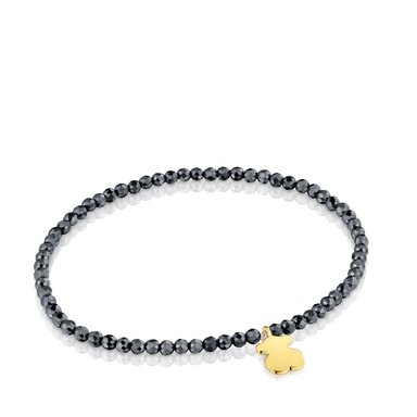 PULSERA HEMATITA PLATA BAÑO OSO TOUS MOTIVOS