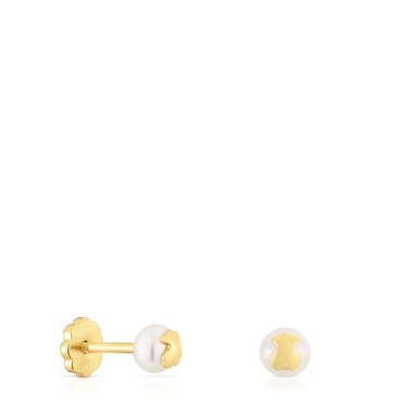 ARETES ORO 1ªLEY PERLA 4,5MM OSO