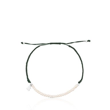 PULSERA TOUS DE PLATA CORDÓN VERDE - 2