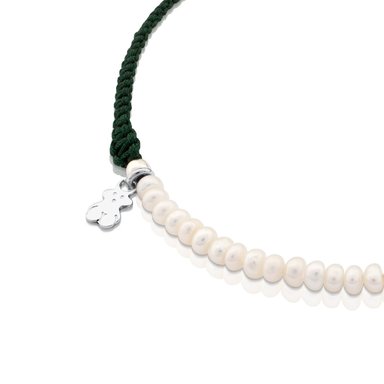 PULSERA TOUS DE PLATA CORDÓN VERDE - 3