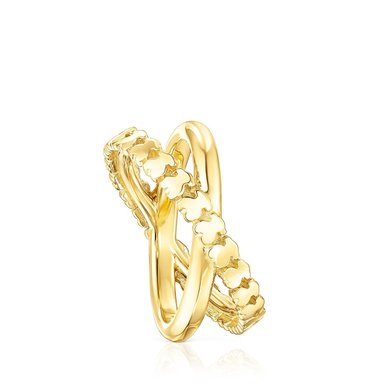 ANILLO TOUS STRAIGHT CRUZ DE PLATA VERMEIL