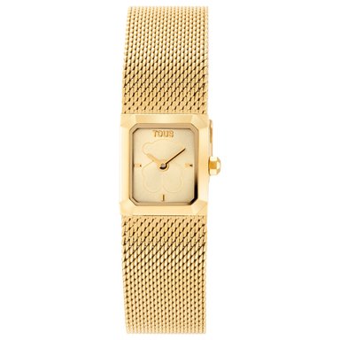 RELOJ ANALÓGICO TOUS MALLA ACERO DORADO