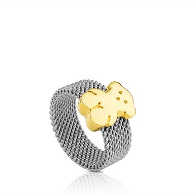 ANILLO MALLA TOUS SWEET DOLLS EN ACERO ORO