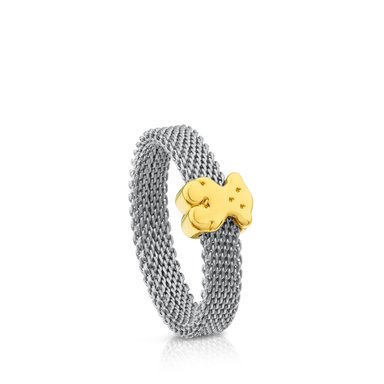 ANILLO MALLA TOUS ICON MESH DE ACERO ORO 4MM