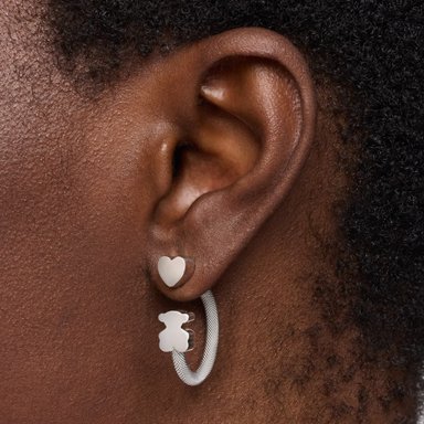 ARETES PLATA OSO CORZON ICON MESH - 5