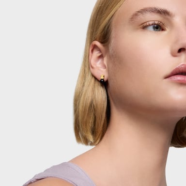 ARETES PLATA BAÑO ORO ICON MESH - 4