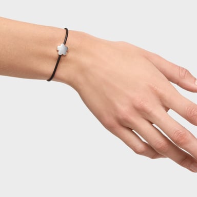 PULSERA CAUCHO PLATA FLOR BOLD MOTIF - 6