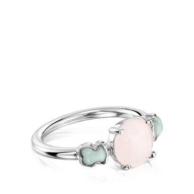 ANILLO TOUS MINI DE PLATA CON CUARZO ROSA AMAZONITA - 2