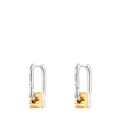 ARETES TOUS 1950 1ERA LEY DE ARO BICOLOR OSO 18KT - 3