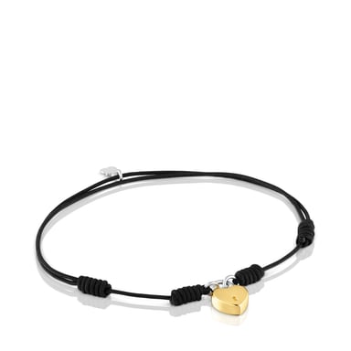 PULSERA CORAZÓN TOUS UNLOCK DE NYLON NEGRO - 1