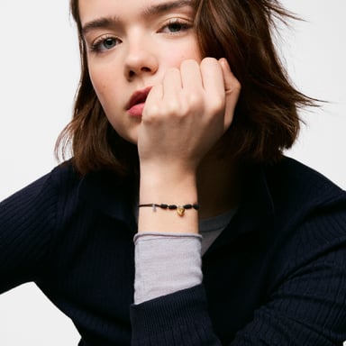 PULSERA CORAZÓN TOUS UNLOCK DE NYLON NEGRO - 4
