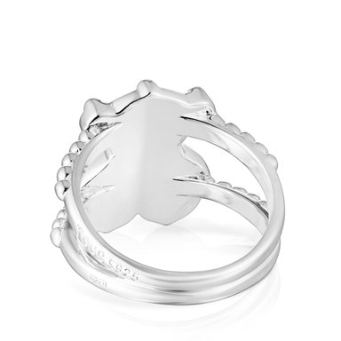 ANILLO GRANDE DE PLATA CON MOTIVO OSO TOUS GRAIN - 3