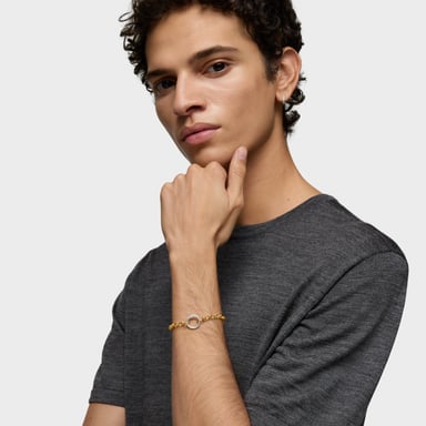 PULSERA CON BAÑO DE ORO 18 KT SOBRE PLATA HOLD - 8