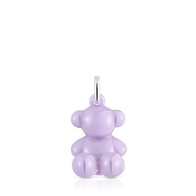 DIJE CERAMICA LILA/PLATA 1ªLEY OSO - 1