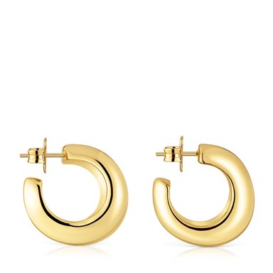 PENDIENTES DE ARO BAÑADO EN ORO DE 18 KT SOBRE PLATA GALIA - 2