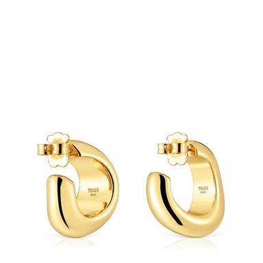 PENDIENTES DE ARO BAÑADO EN ORO DE 18 KT SOBRE PLATA GALIA - 3