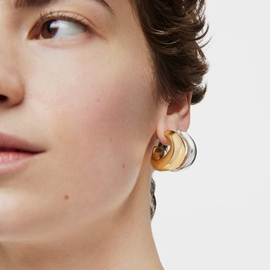 PENDIENTES DE ARO BAÑADO EN ORO DE 18 KT SOBRE PLATA GALIA - 5