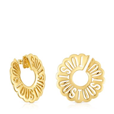 PENDIENTES ARO BAÑADO EN ORO 18 KT SOBRE PLATA 31 MM - 1