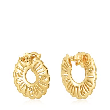 PENDIENTES ARO BAÑADO EN ORO 18 KT SOBRE PLATA 31 MM - 3