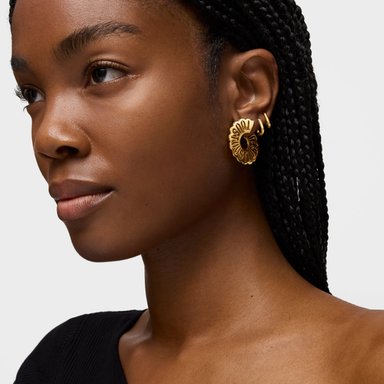 PENDIENTES ARO BAÑADO EN ORO 18 KT SOBRE PLATA 31 MM - 5